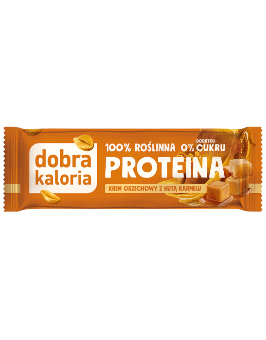 Baton proteinowy krem orzechowy z nutą karmelu 42 g | Dobra Kaloria