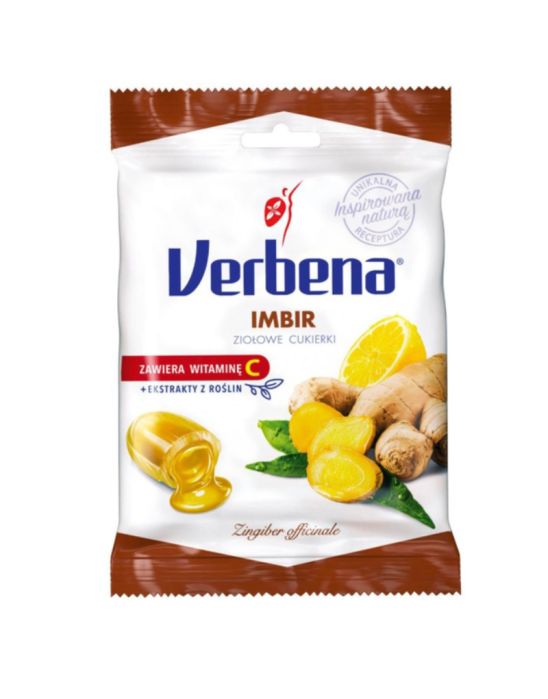 Nadziewane ziołowe cukierki z imbirem i wit. C 60 g | Verbena
