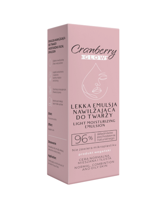 Lekka emulsja nawilżająca do twarzy 50 ml | Cranberry Glow