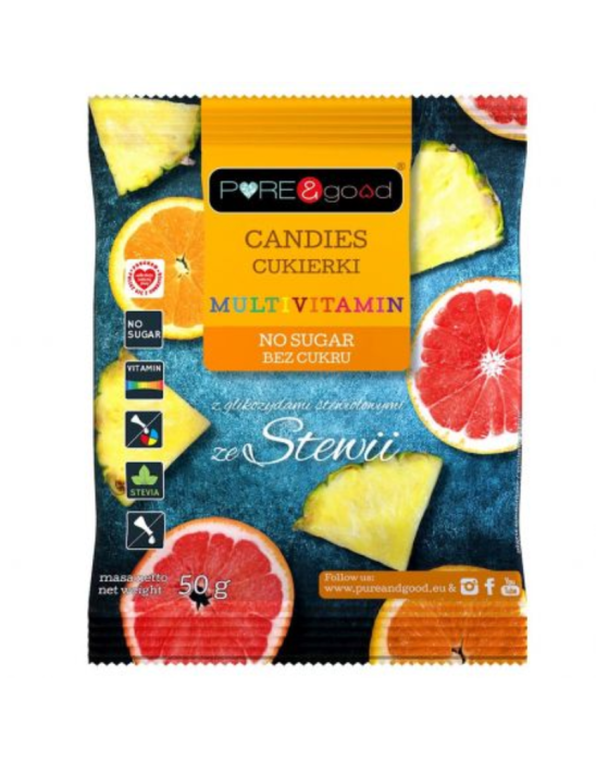 Cukierki multiwitamin bez cukru 50 g | Pure & Good