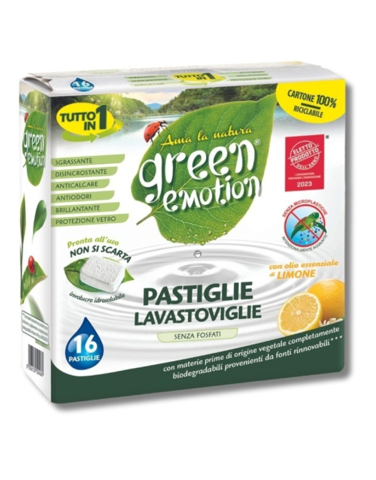 Tbletki do zmywarki z olejkiem eterycznym cytrynowym 16 szt | Green Emotiona