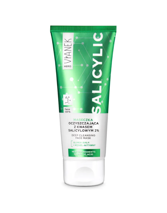 Maseczka oczyszczająca z kwasem salicylowym 2% 75 ml | Vianek Hero
