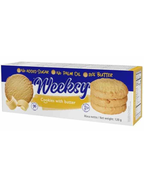 Ciastka maślane bez dodatku cukru i oleju palmowego 120 g | Weeksy