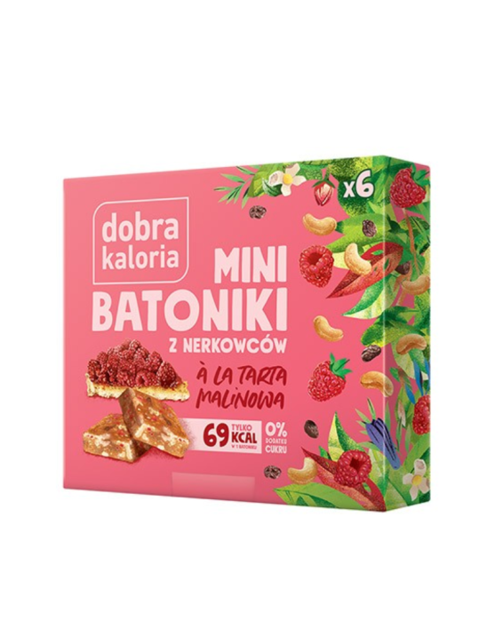 Mini batoniki z nerkowców a'la tarta malinowa 6 szt | Dobra Kaloria