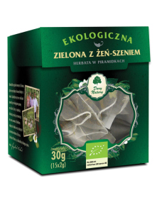 Ekologiczna herbata zielona z żeń-szeniem w piramidkach 15 T | Dary Natura