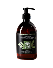 Bio Mydło w płynie allepo-olejek laurowy i oliwa z oliwek extra virgin 500 ml | Olive & Moi