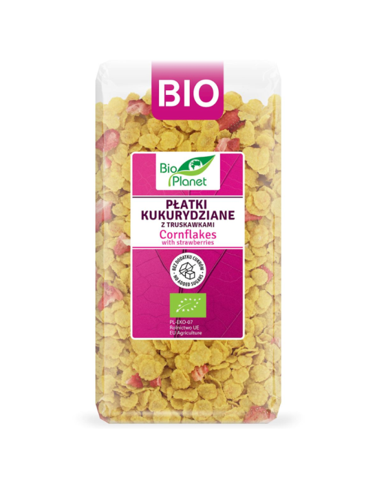 Płatki kukurydziane z truskawkami 250 g | Bio Planet