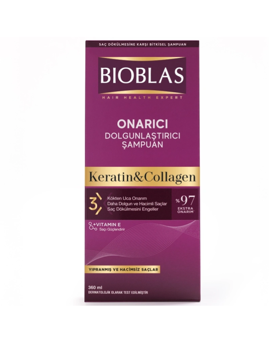 Ziołowy szampon do włosów cienkich i zniszczonych kolagen z keratyną 360 ml | Bioblas