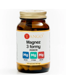 Magnez 3 formy organiczne mleczan, cytrynian, jabłczan 90 kaps | Yango