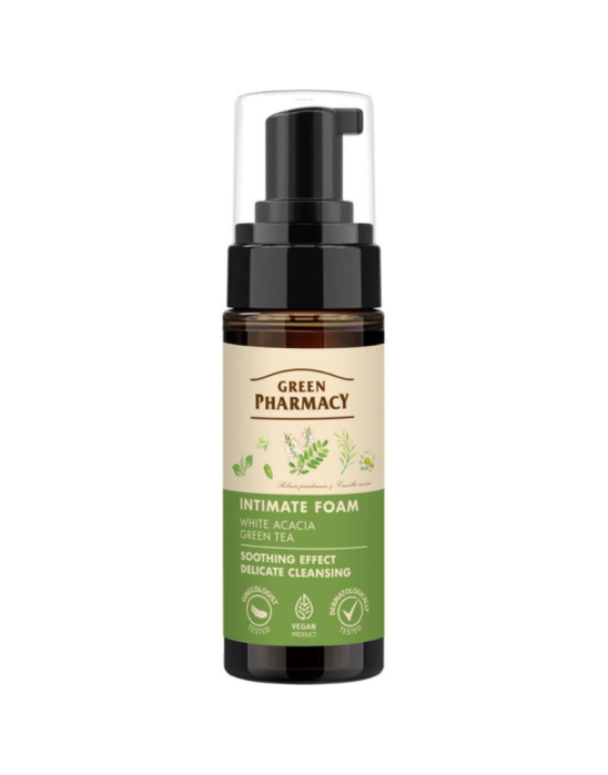 Pianka do higieny intymnej łagodząca biała akacja i zielona herbata 150 ml | Green Pharmacy