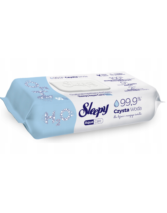 Chusteczki nawilżane 99,9% wody 50 szt | Sleepy