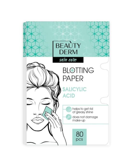 Bibułki matujące z kwasem salicynowym 80 szt | Beauty Derm