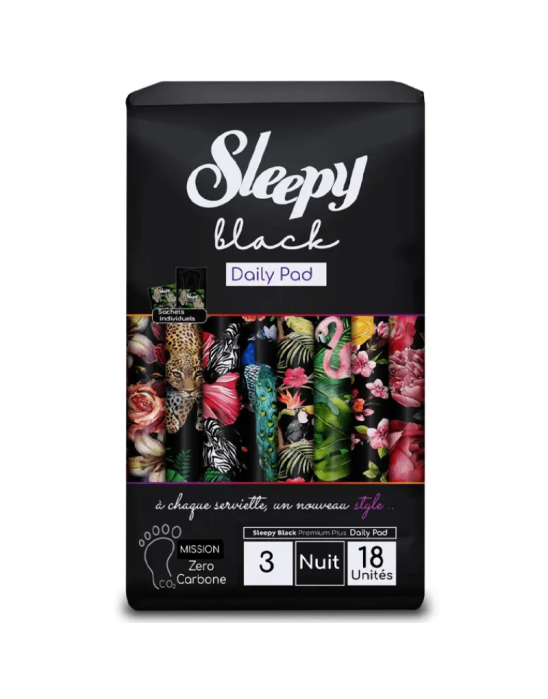 Podpaski higieniczne night 18 szt | Sleepy Black