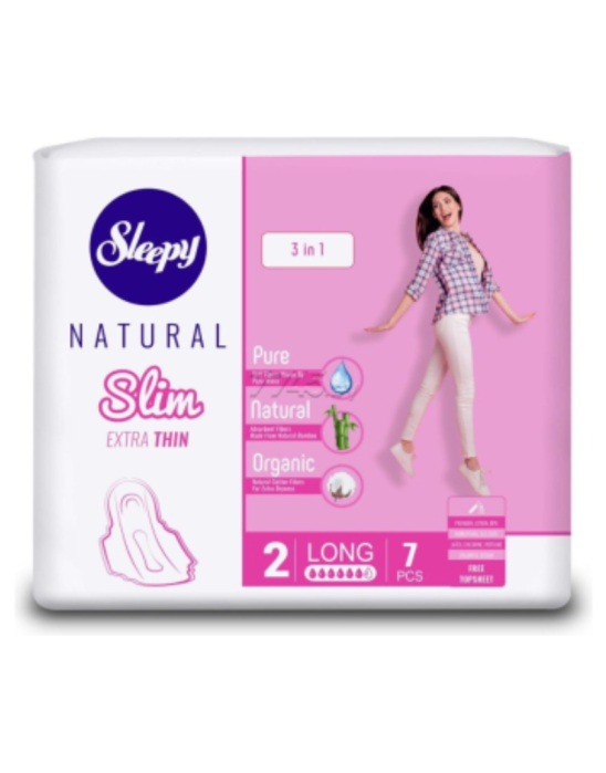Naturalne podpaski higieniczne slim long 7 szt | Sleepy