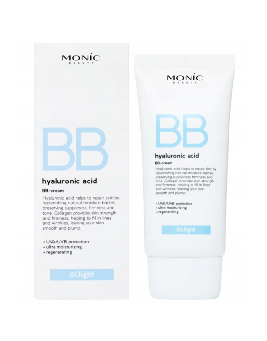Krem BB z kwasem hialuronowym skin code 01 light 50 ml | Monic Beauty