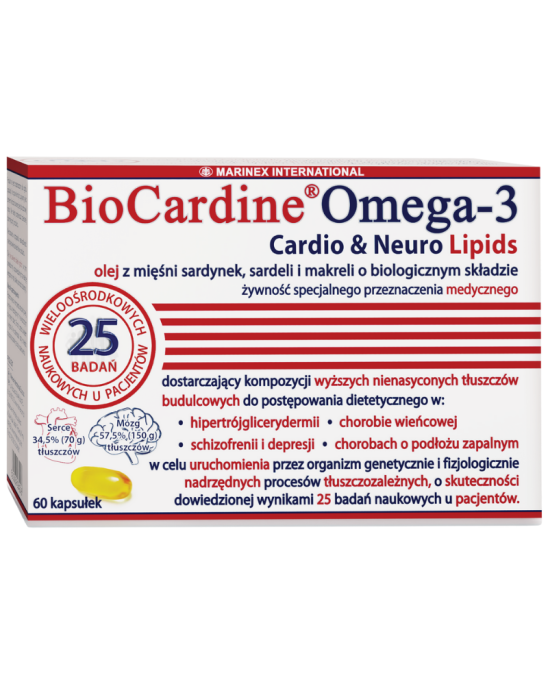 BioCardine omega-3 cardio & neuro lipids 60 kaps | Marinex