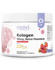 Kolagen włosy, skóra, paznokcie o smaku rabarbar i truskawka 30 porcji | Osavi