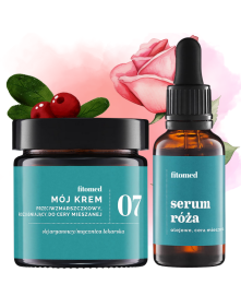 Zestaw pielęgnacyjny do cery mieszanej: Krem nr 7 55g + Serum olejowe „Róża” 27 g | Fitomed