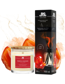 Zestaw inspirowany zapachem Dior Fahrenheit – świeca sojowa 150 g & dyfuzor patyczkowy 50 ml | Big Nature