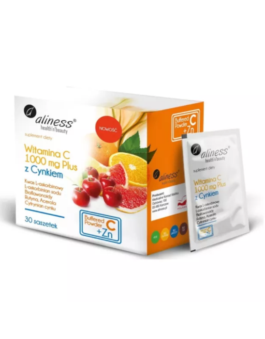 Witamina C 1000 mg Plus z cynkiem 30 saszetek | Aliness