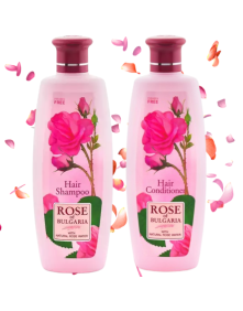 Różany zestaw do pielęgnacji włosów odżywka 330 ml + szampon 330 ml | Rose of Bulgaria