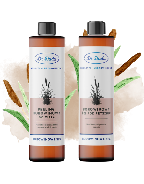 Borowinowy zestaw do pielęgnacji ciała żel pod prysznic 250 ml + peeling 250 ml | Dr Duda