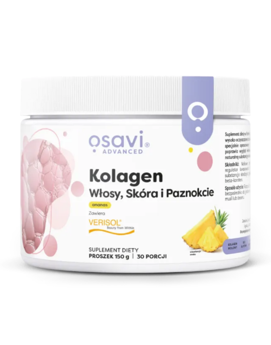 Kolagen włosy, skóra i paznokcie ananas 30 porcji | Osavi