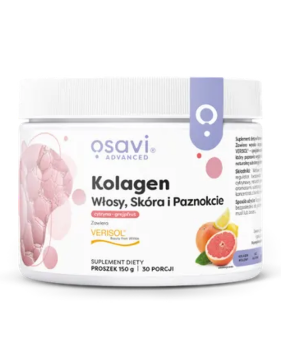 Kolagen włosy, skóra i paznokcie cytryna-grejpfrut 30 porcji | Osavi