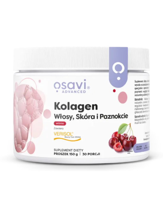 Kolagen włosy, skóra i paznokcie wiśnia 30 porcji | Osavi