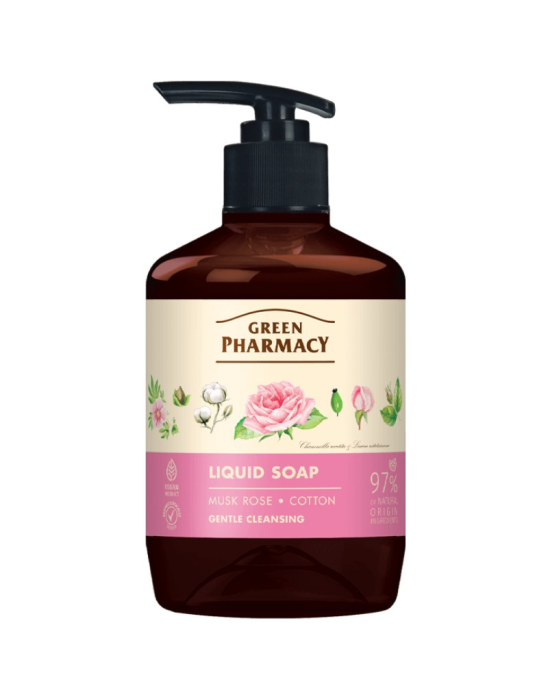Mydło w płynie róża piżmowa i bawełna 460 ml | Green Pharmacy