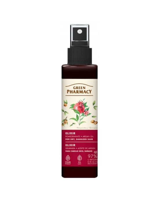 Elixir do włosów suchych zniszczonych granat i olej arganowy 150 ml | Green Pharmacy
