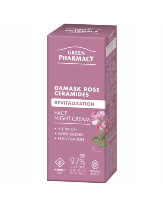 Krem do twarzy na noc róża damasceńska + ceramidy 50 ml | Green Pharmacy