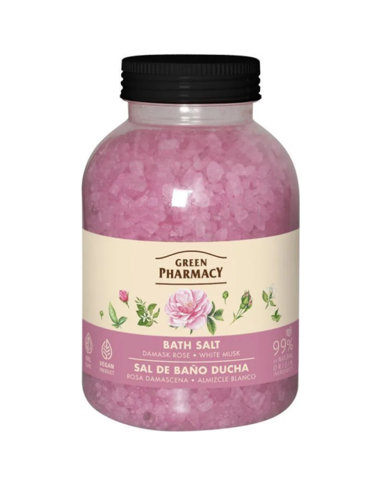 Sól do kąpieli róża damasceńska i białe piżmo 1 kg | Green Pharmacy