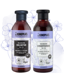 Dla zwiększenia objętości: szampon No153 280 ml i odżywka No154 280 ml | Dr. Konopka's