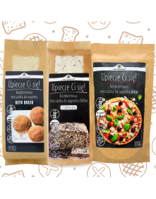 Upiecze Ci się ! - zestaw bezglutenowych mieszanek do wypieku pieczywa 3 szt | Pięć Przemian