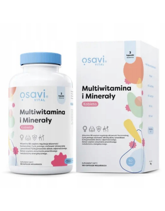 Multiwitamina i minerały kobieta 180 kaps | Osavi