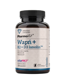 Wapń + K2 + D3 lanolin 120 kaps | Pharmovit