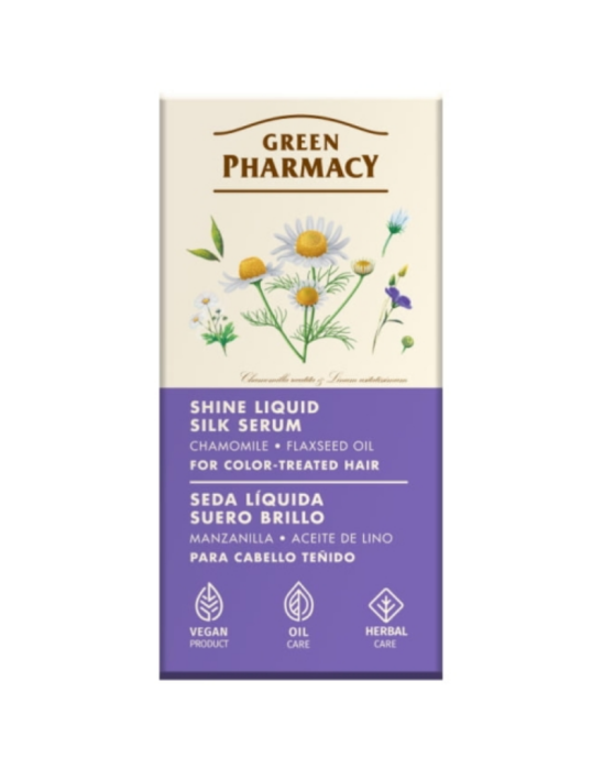 Jedwab w płynie dla włosów farbowanych rumianek i olej lniany 30 ml | Green Pharmacy