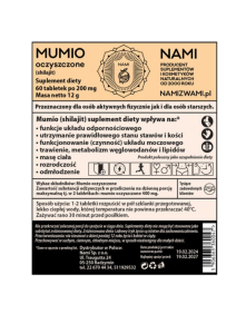 Mumio shilajt - bogactwo minerałów w tabletkach 2x 60 tab | Nami