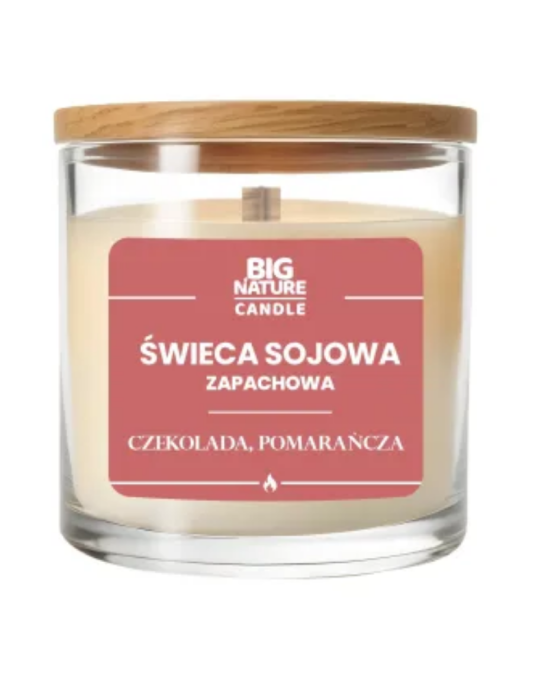 Świeca sojowa czekolada, pomarańcza 155 g | Big Nature