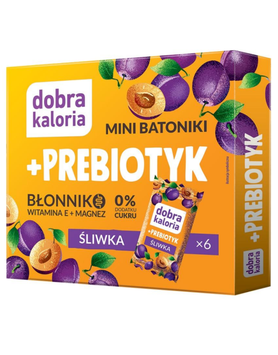 Mini batoniki + prebiotyk śliwka 6x17g | Dobra Kaloria