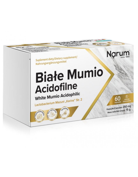 Białe mumio acidofilne 60 kaps | Narum