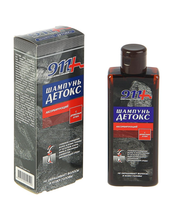 Szampon detox absorbujący z węglem drzewnym 150 ml | 911+