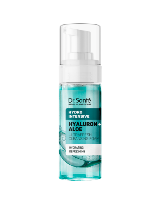Pianka oczyszczająca do twarzy hialuron + aloes 150 ml | Dr. Sante