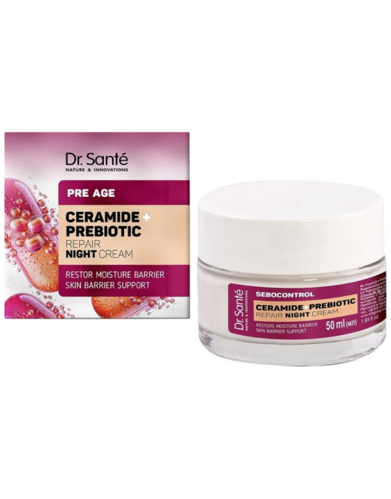 Krem do twarzy na noc ceramid + prebiotyk 75 ml | Dr. Sante
