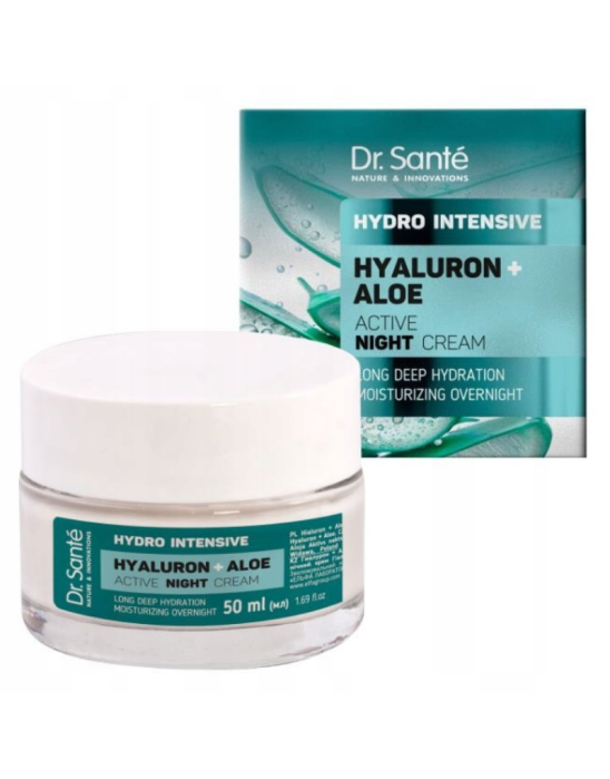 Krem do twarzy na noc hialuron + aloes 50 ml | Dr. Sante