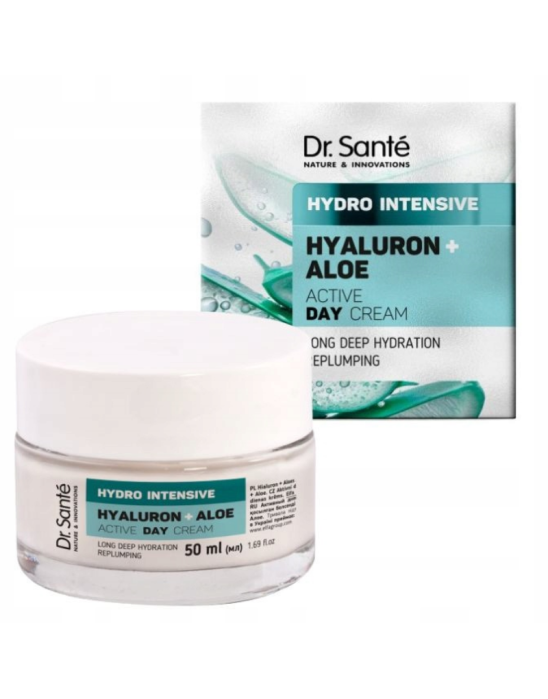 Krem do twarzy na dzień hialuron + aloes 50 ml | Dr. Sante