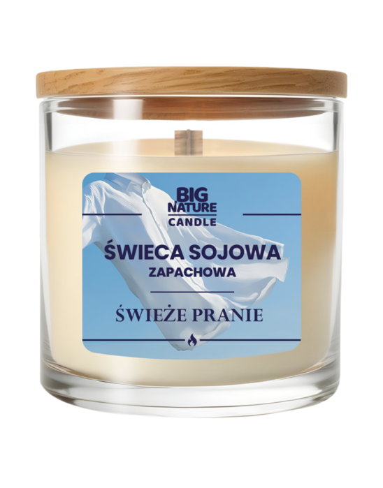Świeca sojowa świeże pranie 155 g | Big Nature