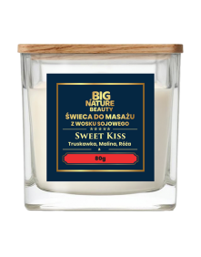 Świeca do masażu sweet kiss truskawka, malina, róża 80 g | Big Nature