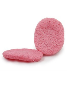 Gąbka konjac do twarzy owalna różana 8 x 7 cm średnicy | Bebevisa